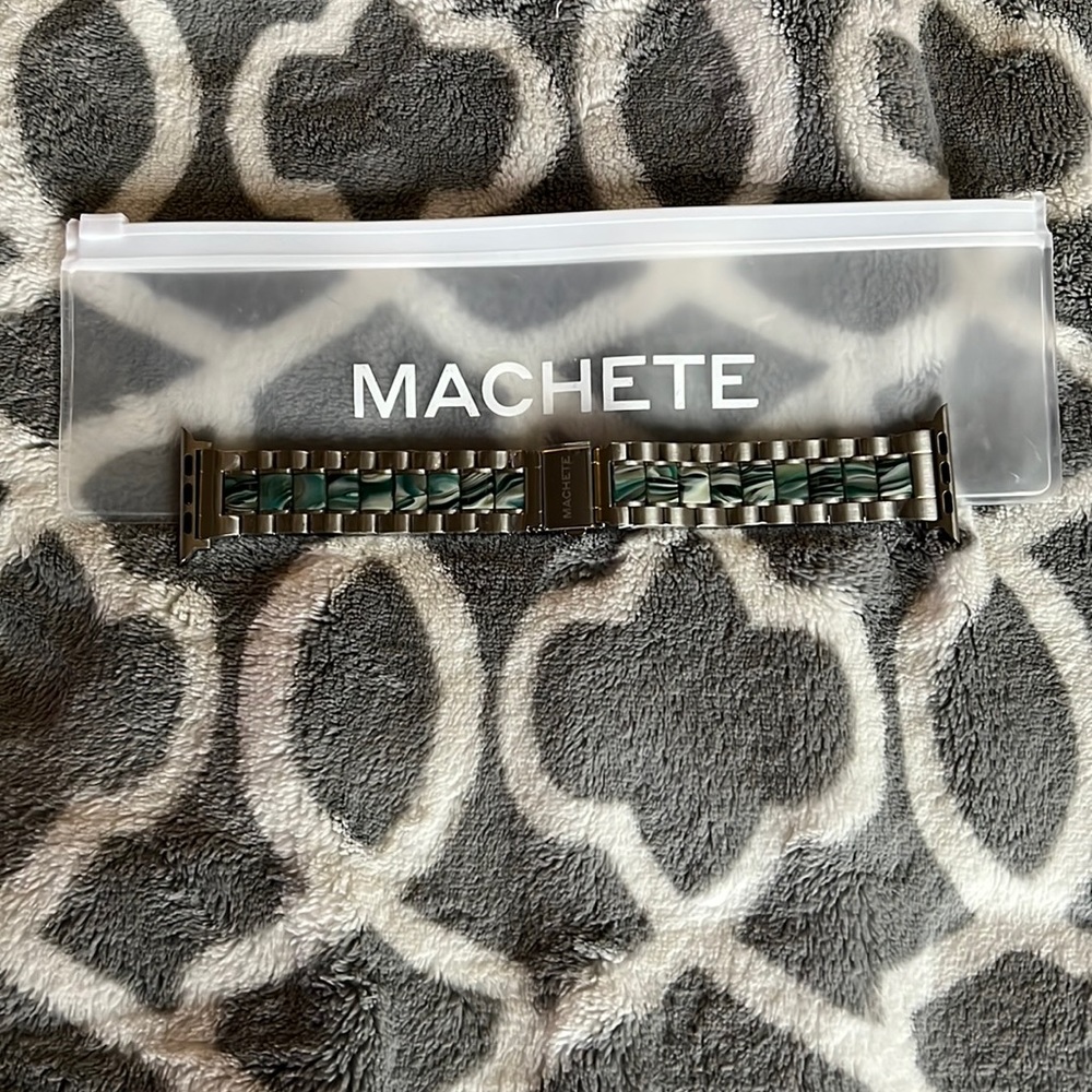Machete Apple Watch Band In Stainless Steel & Stromanthe - NWT - 42mm/44mm/45mm - Picture 3 of 8